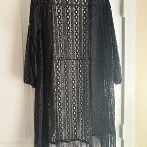 Black Lace Kimono Cardigan